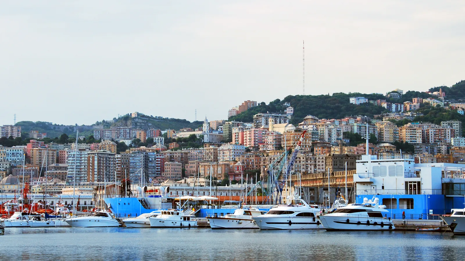 Veduta del porto e della città di Genova, dove Mattia Fede riceve i clienti